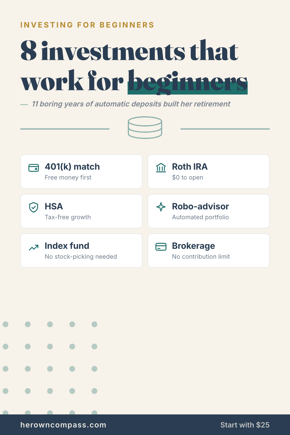 best investments for beginners — save this pin for later