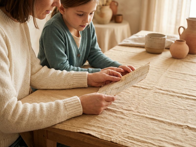 how to earn travel points — Her Own Compass, family checking flight details together
