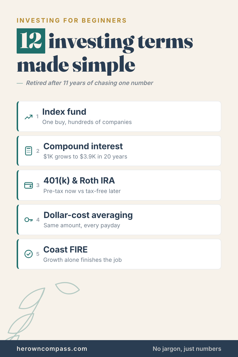 investing terms for beginners — save this pin for later