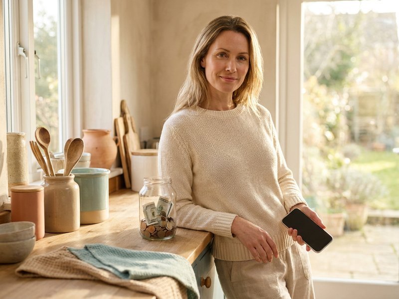 round-up saving as a money jar idea — Her Own Compass, financial freedom & travel for women on one income