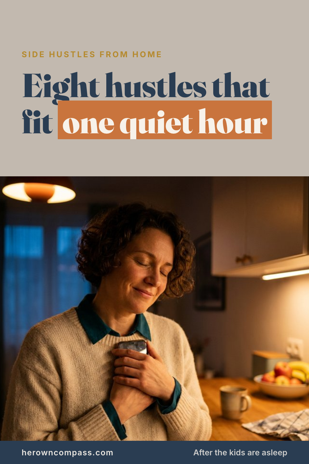 Side hustles from home that fit the hour after the kids are asleep — save this pin for later