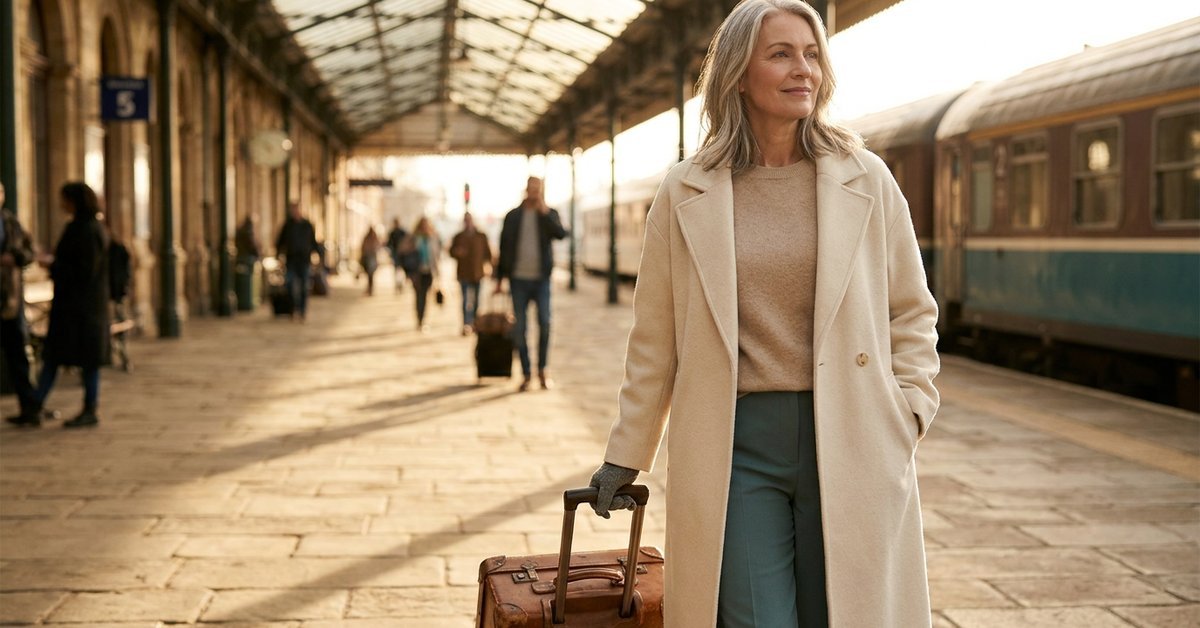 solo travel over 50 for beginners, warm aspirational image for independent women mastering money and travel on one income, herowncompass.com