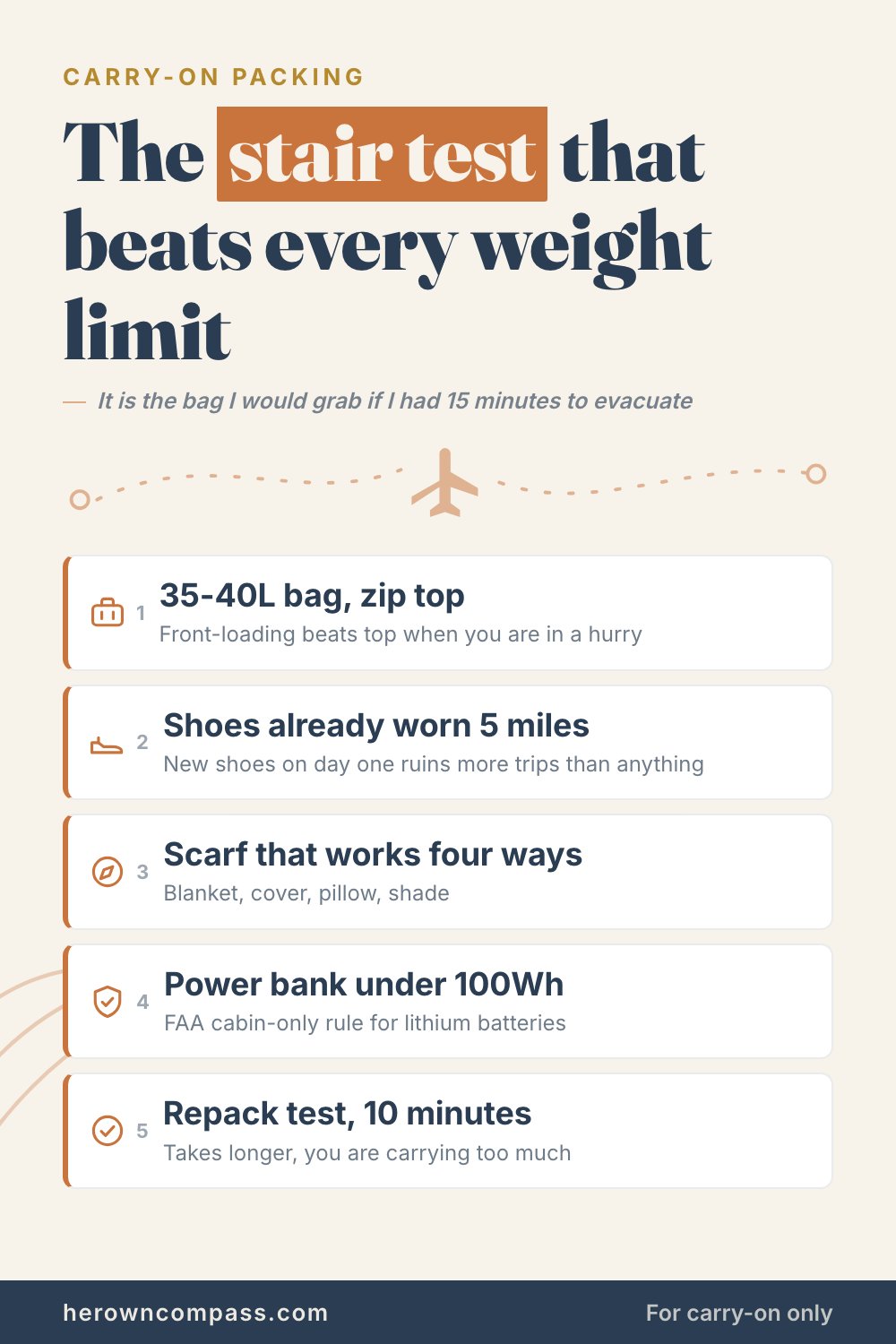These travel essentials for women are picked on one rule: can you carry everything you brought without help — save this pin for later