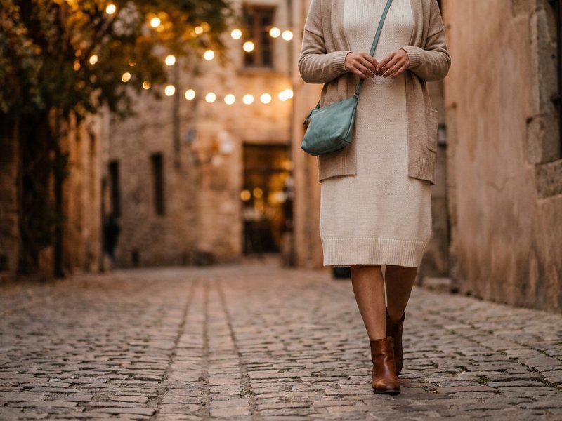 evening travel outfits for women, dressed up from a daytime piece — Her Own Compass, financial freedom & travel for women on one income