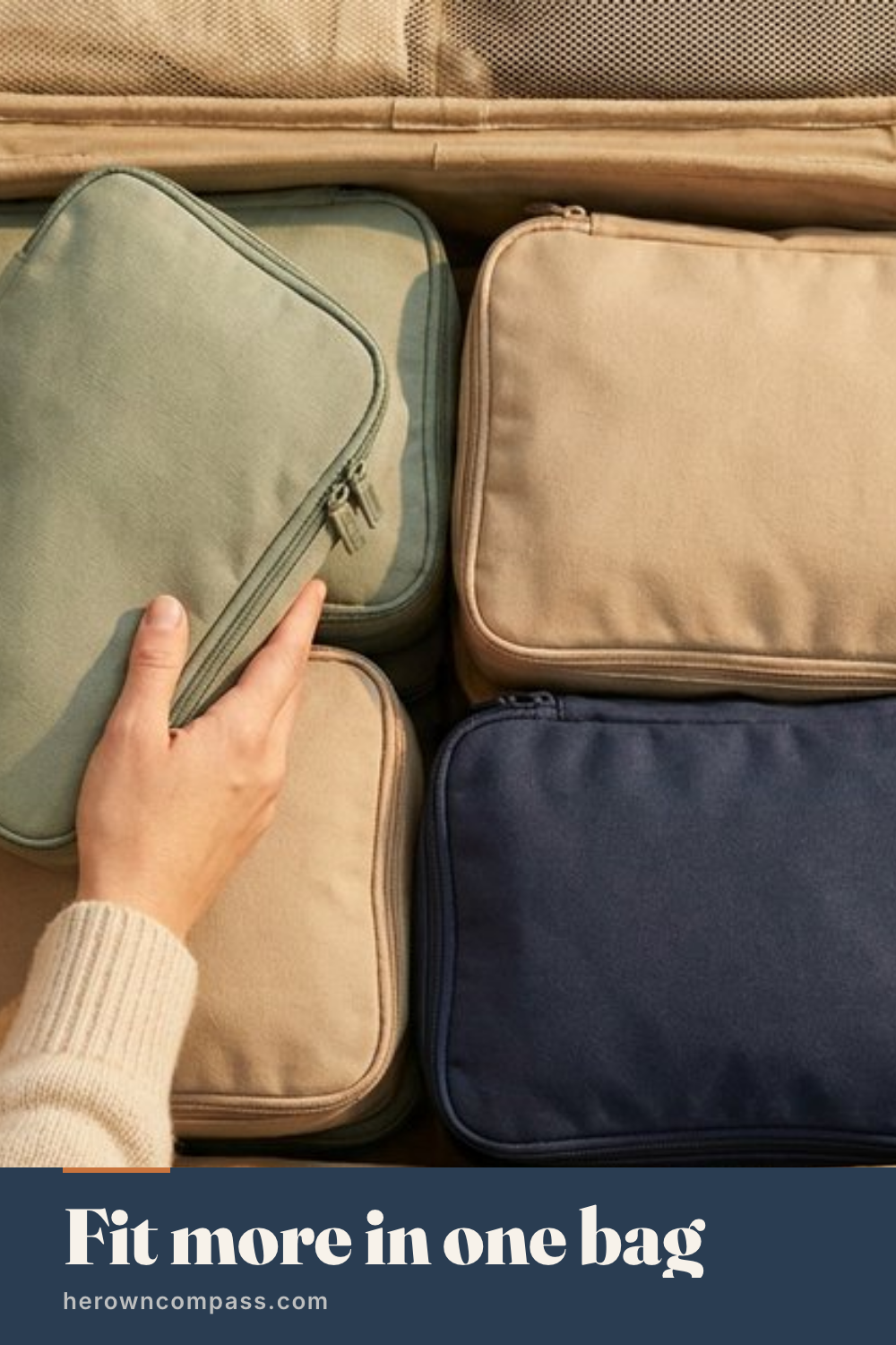 Packing cubes organization that really fits more: size the cubes to your bag, give each category its own cube — save this pin for later