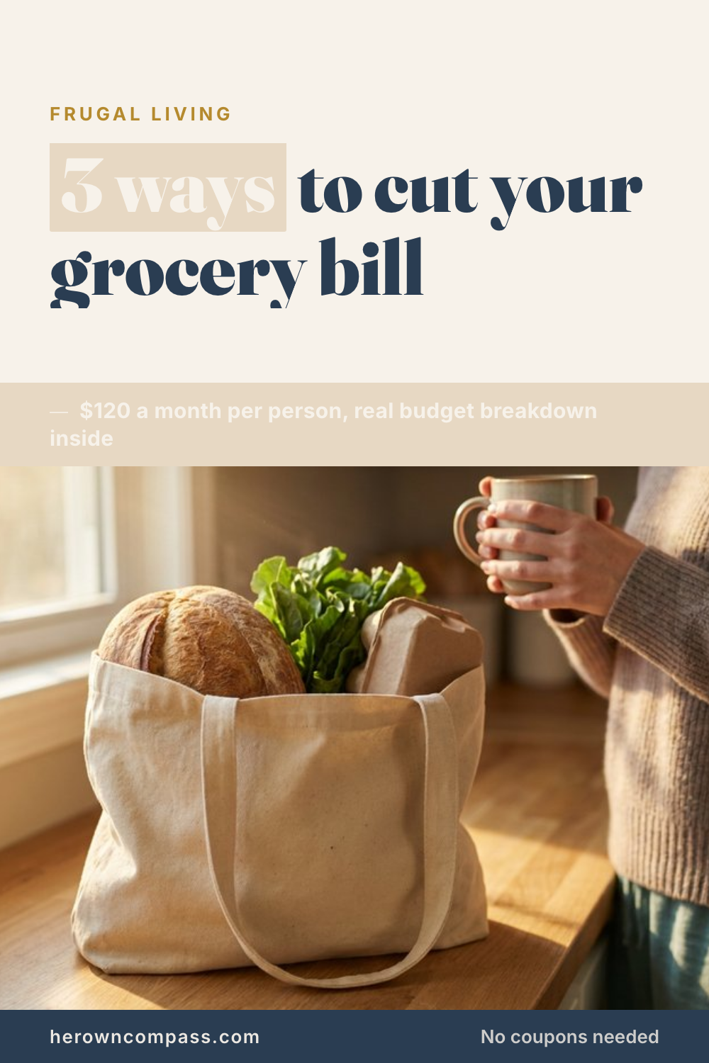 How to save money on groceries without coupons: the 3-store price check, the discount-grocer switch — save this pin for later